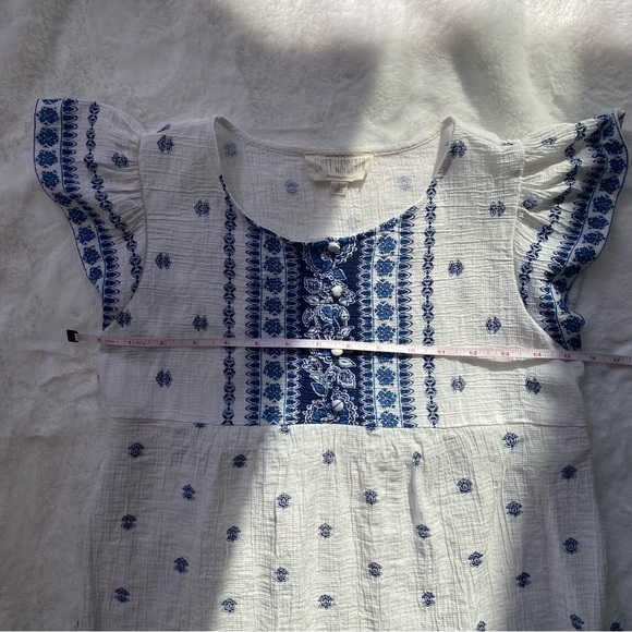 Sweet Wanderer Size Small Butterfly Sleeve Blue/White blouse - Picture 8 of 10